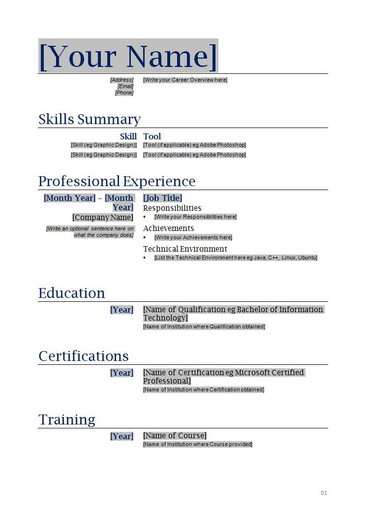 Free Blanks Resumes Templates | Posts Related To Free Blank with regard to Free Blank Resume Templates For Microsoft Word