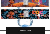 Free Disney Coco Water Bottle Label Template | Geburt Und Kinder intended for Drink Bottle Label Template