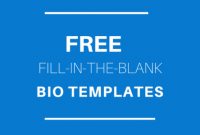 Free Fill-In-The-Blank Bio Templates For Writing A Personal with regard to Free Bio Template Fill In Blank