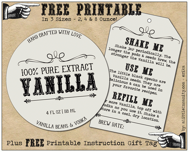 Free Homemade Vanilla Labels Printable, Tags &amp; Recipe regarding Homemade Vanilla Extract Label Template