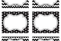 Free Printable Black & White Chevron And Polka Dots (With regarding Black And White Label Templates