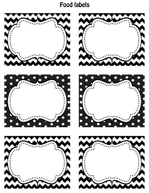 Free Printable Black &amp; White Chevron And Polka Dots (With regarding Black And White Label Templates