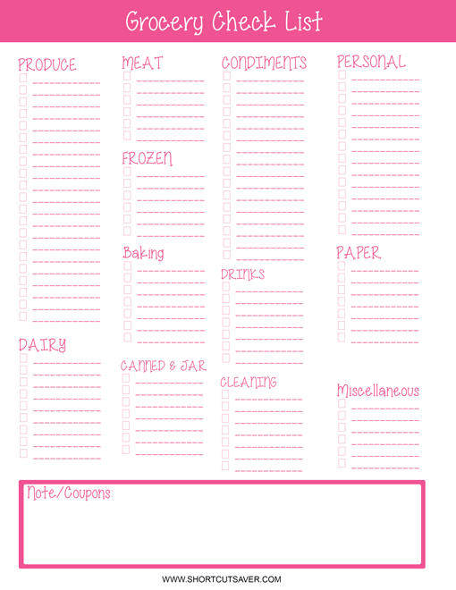 Free Printable Blank Grocery Shopping List | Grocery List with Blank Grocery Shopping List Template