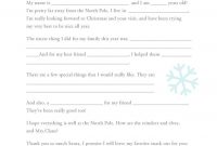 Free Printable} Fill-In-The-Blank Letter To Santa | Santa inside Blank Letter From Santa Template