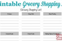 Free Printable Grocery Shopping List Template pertaining to Blank Grocery Shopping List Template