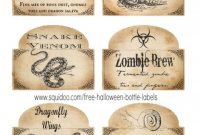 Free Printable Halloween Bottle Labels And Potion Labels within Potion Label Template