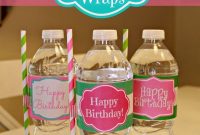 Free Printable Happy Birthday Water Bottle Label Wraps in Birthday Water Bottle Labels Template Free