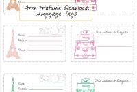 Free Printable - Luggage Tags | Luggage Tags Printable throughout Luggage Label Template Free Download