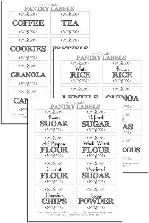 Free Printable Pantry Labels | Pantry Labels Printable within Pantry Labels Template