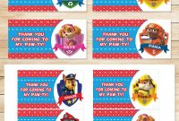 Free Printable Paw Patrol Goody Bag Tags | Paw Patrol Party within Goodie Bag Label Template