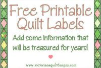 Free Printable Quilt Labels. Add Some Information They Will for Quilt Label Templates