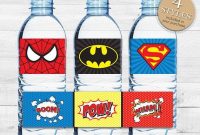 Free Super Hero Water Bottle Label Template | Instant throughout Superhero Water Bottle Labels Template