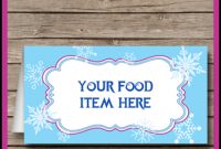 Frozen Party Food Labels Template with regard to Food Label Template For Party
