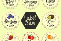 Fruit Jam Labels Templates Serrated Design Free Vector In with regard to Adobe Illustrator Label Template