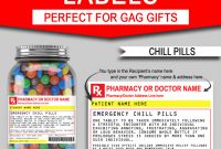 Gag Prescription Label Templates | Printable Chill Pills regarding Prescription Bottle Label Template