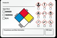 Ghs Secondary Label: Ghs Special Hazard/precautionary Information With Ppe  Code inside Free Ghs Label Template