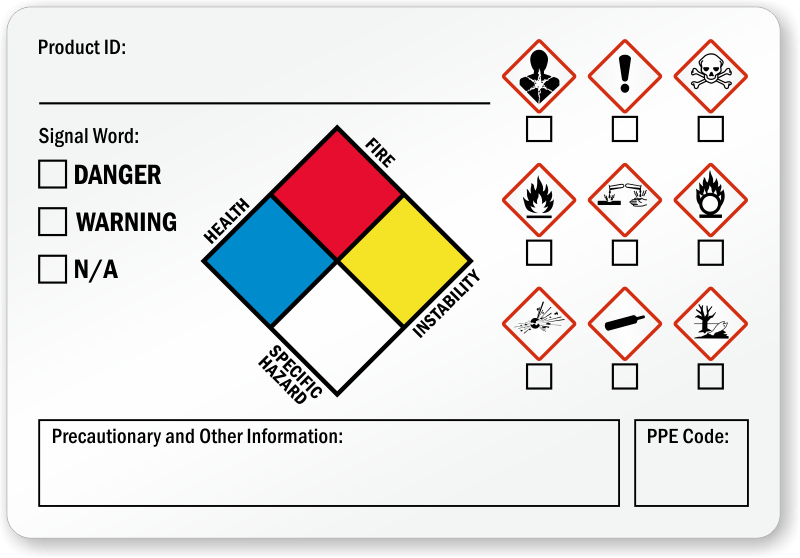 Ghs Secondary Label Template – Printable Label Templates in Secondary Container Label Template