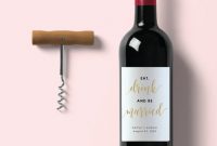 Gold Wine Bottle Label Template -Wedding Wine Label – Eat, Drink And Be  Married – Wine Label Template, Editable Wine Label – Sn022_Wlg in Template For Wine Bottle Labels