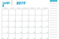 June 2019 Printable Calendar Templates – Free Pdf Holidays in Blank Calander Template