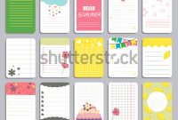 Kids Notebook Page Template Vector Cards Stock-Vektorgrafik within Notebook Label Template