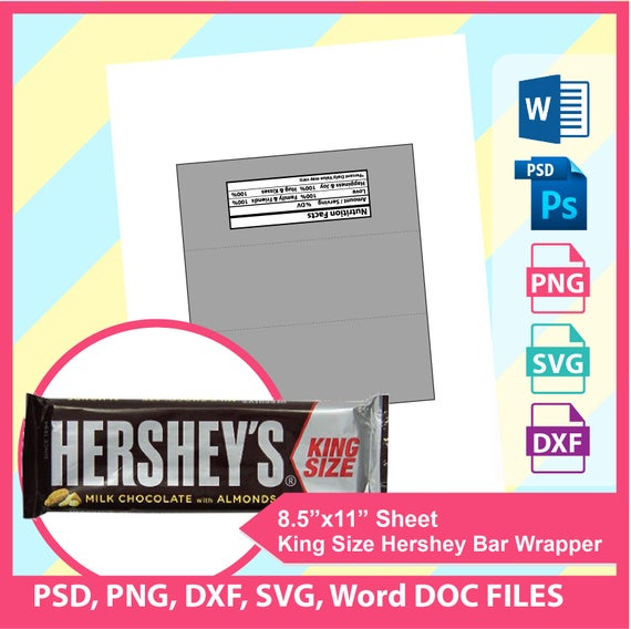 King Size Hershey Candy Bar Wrapper Template, Psd, Png And Svg, Dxf ...