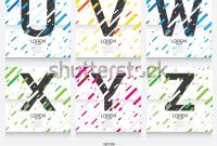 Label Template Color Alphabet Font Concept Stock Vector inside Z Label Template