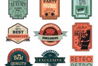 Label Templates Retro Colored Design Various Shapes Free intended for Adobe Illustrator Label Template