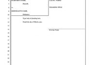 Legal Pleading Paper (28 Lines) pertaining to Blank Legal Document Template