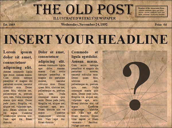 Love It!!!!editable Old Newspaper Template-Opens In with Blank Old Newspaper Template
