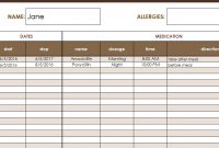 Medication List Template – My Excel Templates inside Blank Medication List Templates