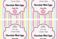 Mini Eggs Sweet Jar Labels Template Image | Jar Labels throughout Sweet Labels Template