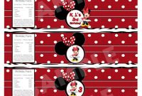 Minnie Mouse Water Bottle Labels – Printable File regarding Minnie Mouse Water Bottle Labels Template