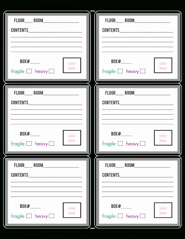 Moving Box Labels Template Sample Of Inventory Tag Template intended for Moving Box Labels Template