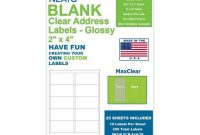 Neato Clear Address Labels – 2" X 4" – 10 Labels Per Sheet throughout 2 X 4 Label Template 10 Per Sheet