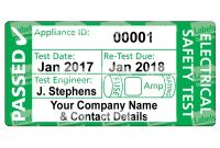Personalised Pat Test Labels 50X25Mm for Pat Testing Labels Template