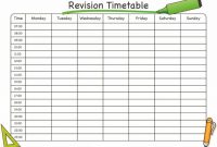 Pin Na Nástenke Diar pertaining to Blank Revision Timetable Template