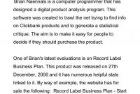 Pin On Best Template Ideas pertaining to Record Label Business Plan Template Free
