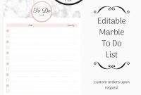 Pink Marble To Do List Blank, Editable To-Do List, Digital Download,  Instant Print, Tasks Template,to Do List For Planning And Organization throughout Blank To Do List Template