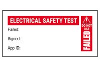 Plug Pat Test – Fail / Signed / App Bold Red Labels On A Roll – Landscape within Pat Testing Labels Template