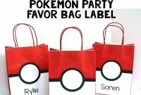 Pokemon Party Favor Bag With Free Printable – Buggy And Buddy with Goodie Bag Label Template