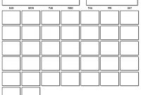 Printable Blank Calendar With A Floating Grid | Printable intended for Blank Calender Template