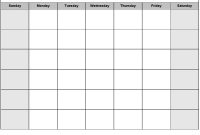 Printable Blank Monthly Calendar | Blank Monthly Calendar for Blank Activity Calendar Template