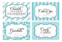 Printable Candy Buffet Labels For Wedding Or throughout Sweet Labels Template