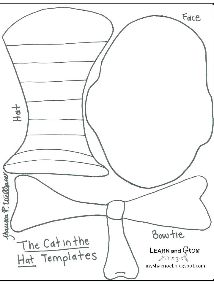 Printable Coloring Sheets Pages Free Com Blank Cat In The regarding Blank Cat In The Hat Template