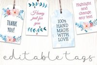 Printable Floral Gift Tags, Party Favors Editable Labels inside Bridal Shower Label Templates