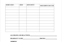 Printable Medication List – 8+ Free Pdf Documents Download regarding Blank Medication List Templates