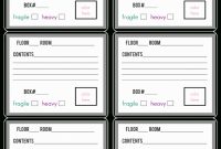 Printable Moving Box Label Template | Free Calendar Design for Moving Box Label Template