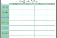 Printable Weekly Meal Plan within Blank Meal Plan Template