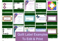 Quilt Label, Format Of Quilt Label Template | Sample Templates throughout Quilt Label Template