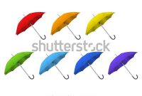 Realistic Detailed 3D Color Blank Umbrella Stock inside Blank Umbrella Template